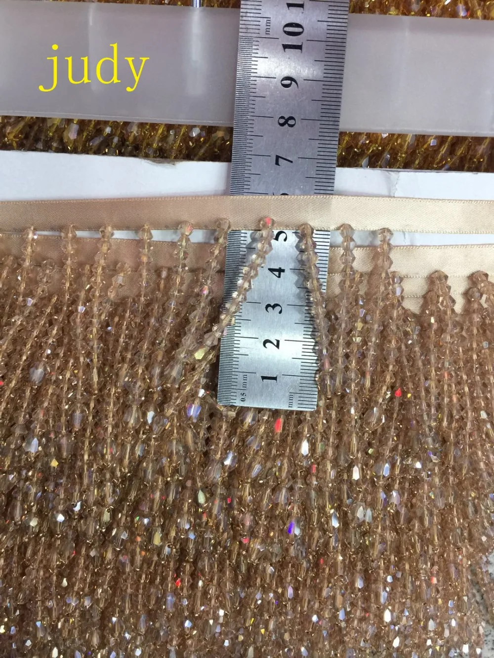 buy stock 10 yards bag 5cm 2 color imitation diamond tassel ribbon for dress fashion wedding decoration Ym351#