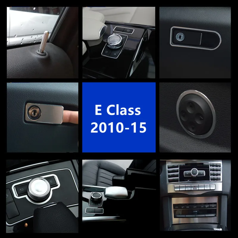 Aluminium-alloy-Car-Door-Lift-Lid-Decoration-Cover-Trim-1-set-For-Mercedes-Benz-C-class