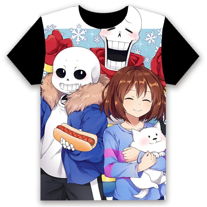 14 Модная мужская футболка аниме Undertale Sans Frisk Чара Папирус игра Косплей короткий рукав Повседневная унисекс черная футболка на заказ - Цвет: 14