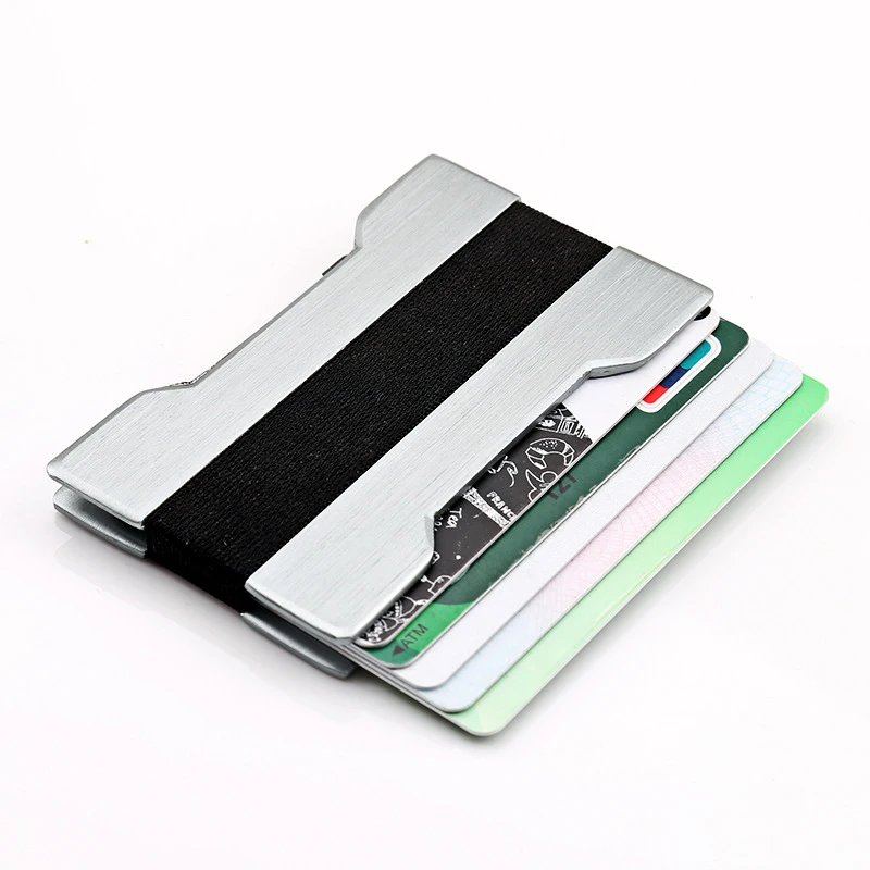 

20PCS / LOT RFID Aluminium Alloy Card Holder Metal Protable Mini Cards Wallet Antitheft Business Credit Card Box