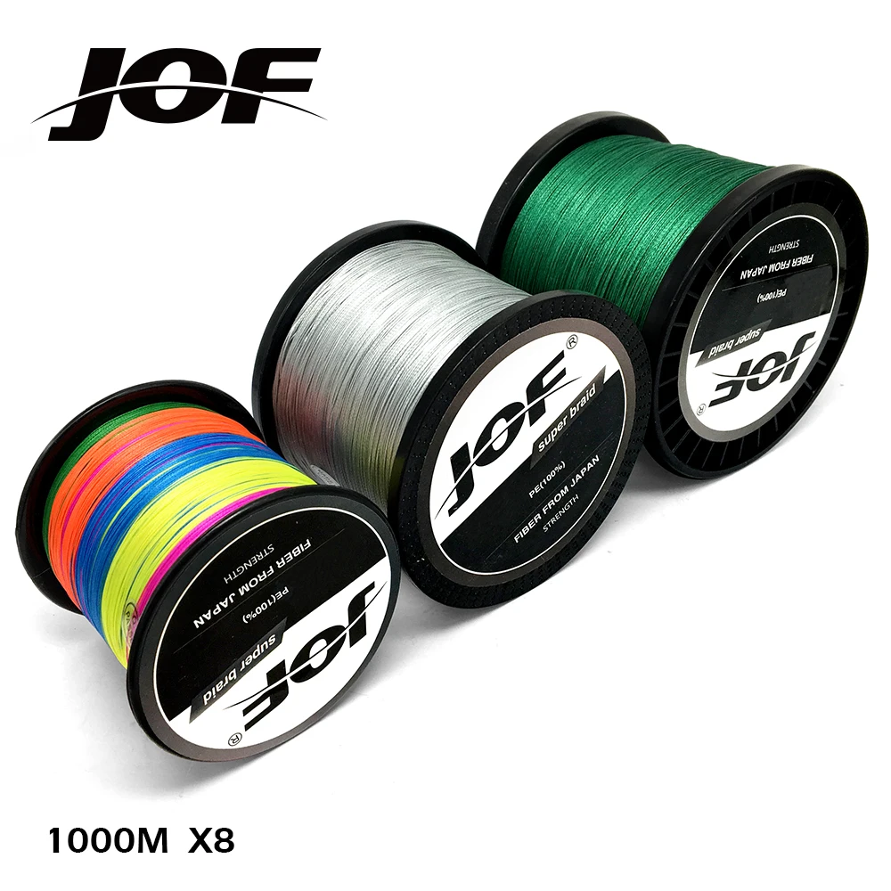 JOF 8 السواحل 1000 M 500 M 300 M صنارة صيد بولي ايثيلين مجدول اليابان متعدد الألوان المياه المالحة الصيد نسج متفوقة Extreme قوى عظمى