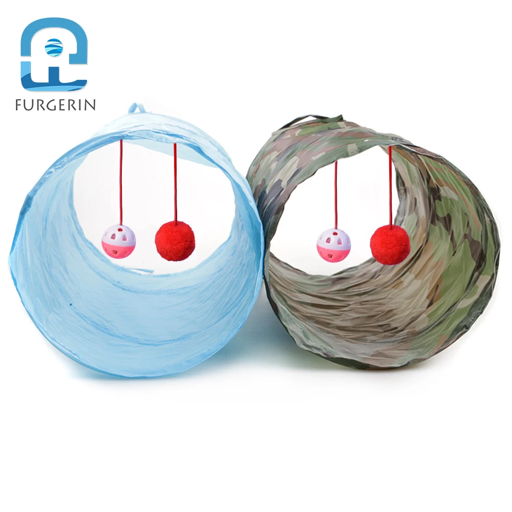 

FURGERIN Funny Pet Cat Tunnel with Small Bell Ball 2 Holes collapsible cat toy Kitten Toys Puppy Rabbit Dog Tunnel Tubes
