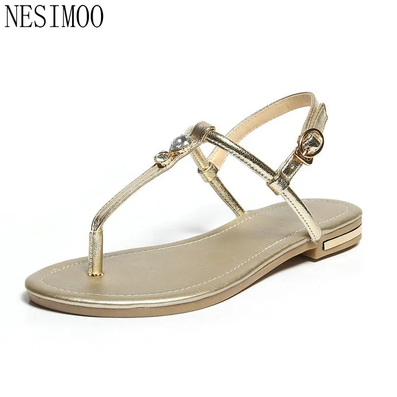 

QUTAA 2018 Women Sandals Princess Style Women Shoes Slingback Low Heel Ankle Strap Buckle White Women Beach Sandals Size 34-43