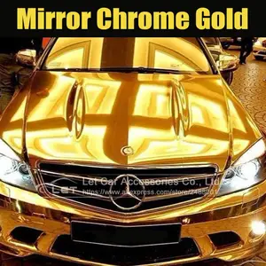 Gold Mirror Chrome Vinyl Wrap, Mirrored Gold Vinyl - YesWrap – yeswrap