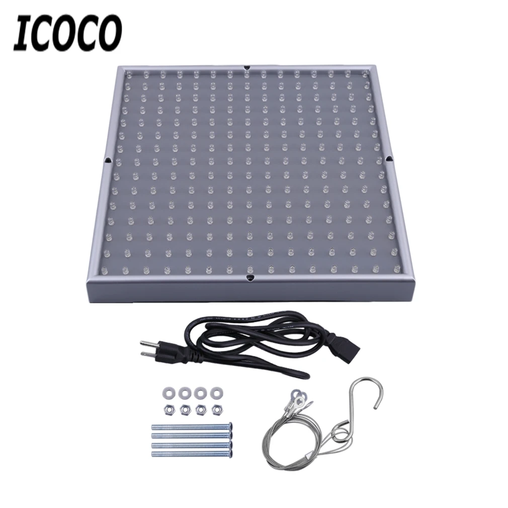 

ICOCO Portable 85-265V 225 LED 700LM Grow Light Lamp Panel Quad-band Square Full Spectrum Plant For Hydroponic Plant Sale