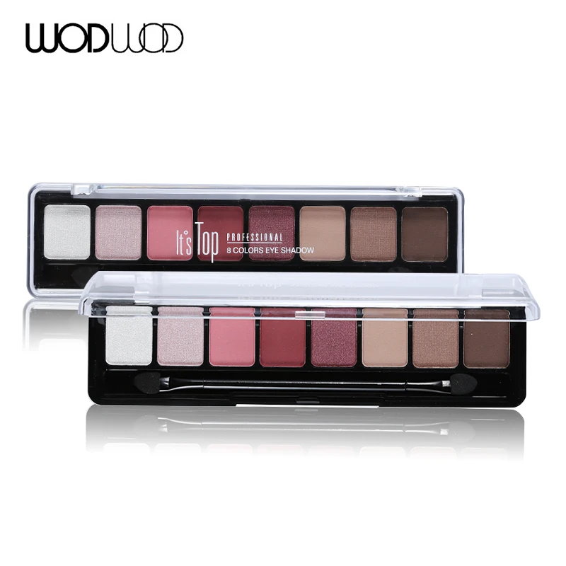 

WODWOD Matte Shimmer Eyeshadow 8 Colors Nude Smoky Glitter Earth Color Eye Shadow Palette Long Lasting Professional Cosmetic Kit