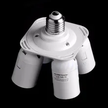 YAM 3/4 в 1, белый E27 светильник, розетка, сплиттер, адаптер, лампа для фотографии, база для софтбокса, энергосберегающая