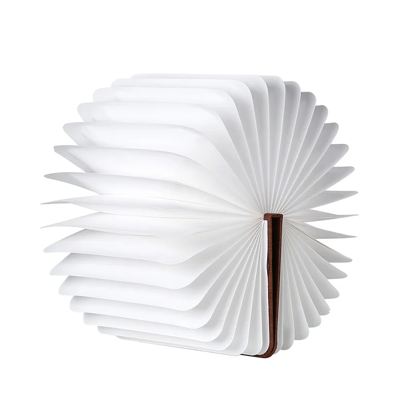 [DENGSUM] Wooden Folding Book LED Nightlight Art Decorative Lights Desk/Wall Magnetic Lamp White/Warm White New Year's gift