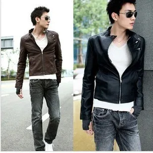 

2018 Men Leather Jacket Hot Sale Sale Faux Leather Pu Full Polyester Standard Ceket 2017 Locomotive Collar Washed Leather Jacket