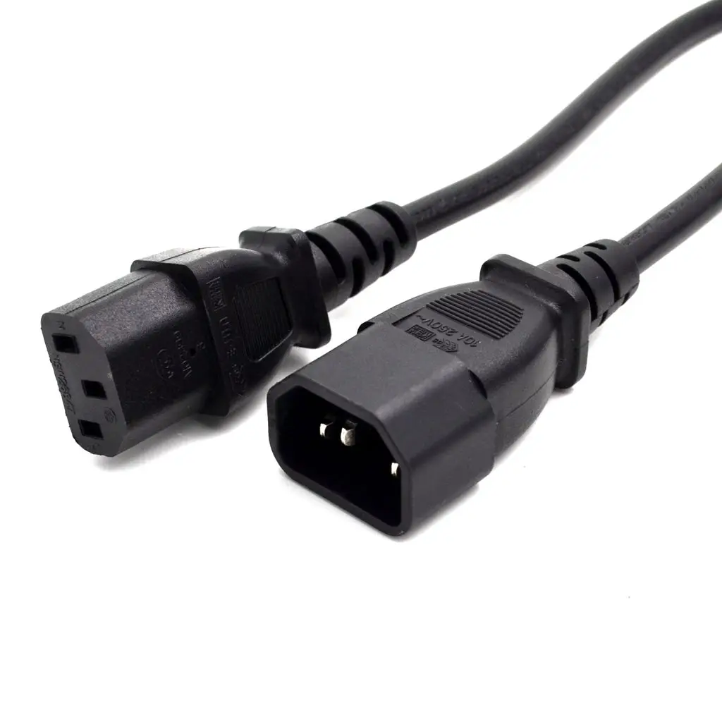 

0.5M 1.6FT Computer Power Cord plug IEC 320 C14 to C13 Extension cable black color