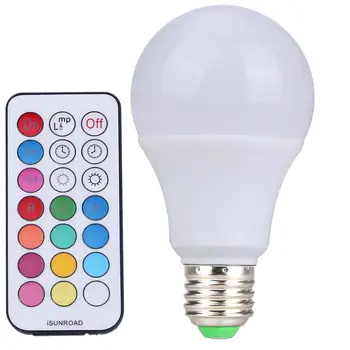 

5pcs Led bulb R80 10W E27 B22 RGBW LED Bulb Color Light RGB White Dimmable LED Lamp with Remote Controller Dimmer