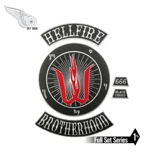 Hellfires brothor мотоцикл патч вышивка железа на заказ для куртки одежда применение