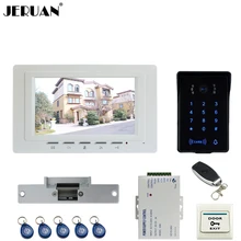 JERUAN 7 ”LCD Video de Intercomunicación Video de La Puerta Sistema de Teléfono a estrenar Táctil de Acceso RFID A Prueba de agua Cámara de La llave + Remoto de control Abierto