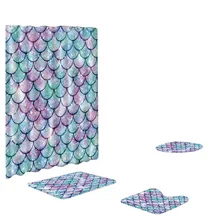 4 шт. нескользящий коврик из полиэстера для туалета, комплект для ванной, занавески для душа, водопоглощающие, противоскользящие домашние украшения, коврик для ванной