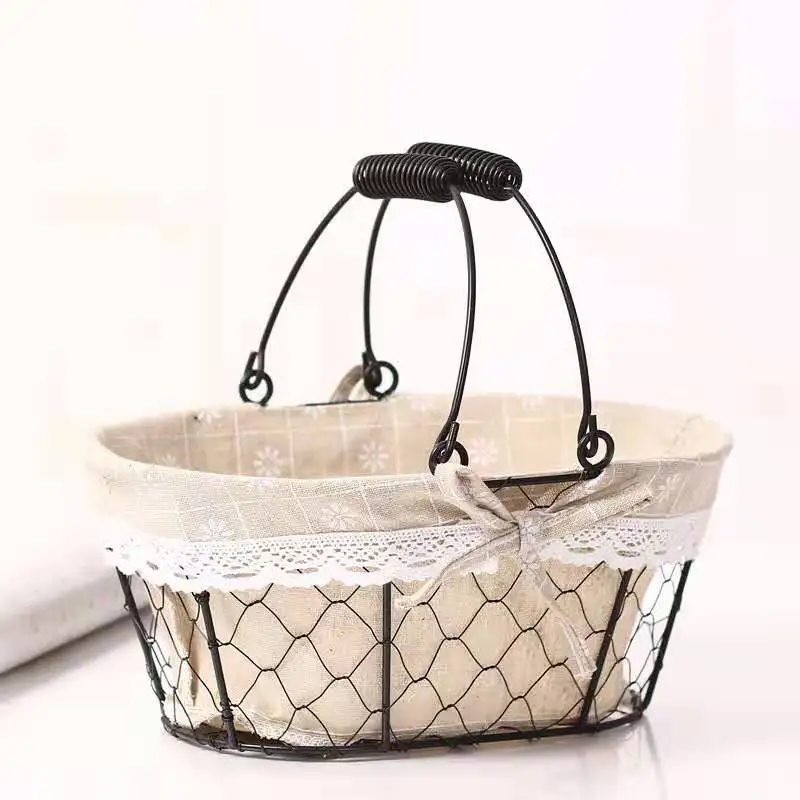 S/M/L Metal Supermarket Shopping Basket Bag Foldable Toy jewelry Fruit Candy Bread Gift Picnic Basket Iron Storage Basket Box S/M/L Metal Supermarket Shopping Basket Bag Foldable Toy jewelry Fruit Candy Bread Gift Picnic Basket Iron Storage Basket Box
