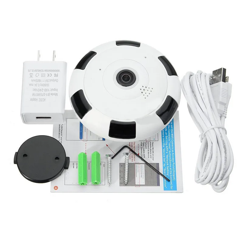 1080P HD Mini 360 Degree Panoramic Wifi Wireless IP Camera Fisheye Night Vision