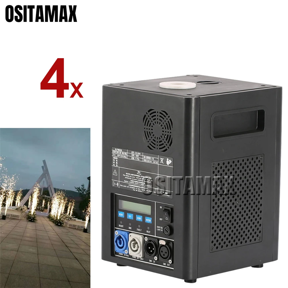 

free shipping 4pcs/lot Spark Cold Firework Fountain 400W Wedding Stage Cold Firework Machine Remote DMX Cold Fireworks