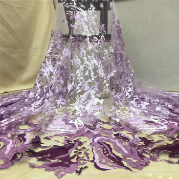 

Tollola Soft Design Nigerian Laces Fabrics 2019 High Quality Tulle African Laces Fabric Wedding African French Net Lace Purple