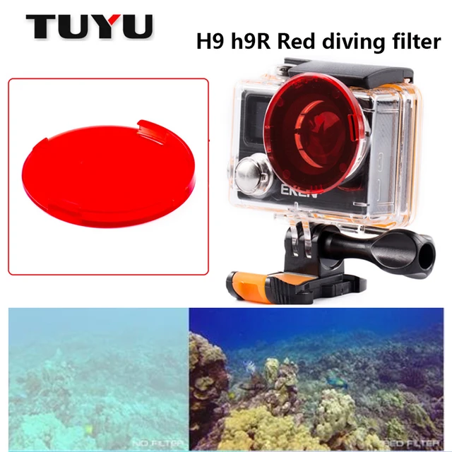 Best Price TUYU Red Diving Filter for h9 h9r h8r v8s h3r w9s w9 Camera Waterproof Case Red Filter Lens Cap For H9 camera Accessories Best Price TUYU Red Diving Filter for h9 h9r h8r v8s h3r w9s w9 Camera Waterproof Case Red Filter Lens Cap For H9 camera Accessories