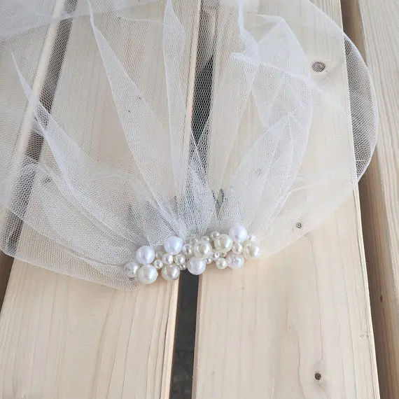 blusher Ivory Veil Tulle Birdcage veil vintage style petite veil mini illusion tulle veil