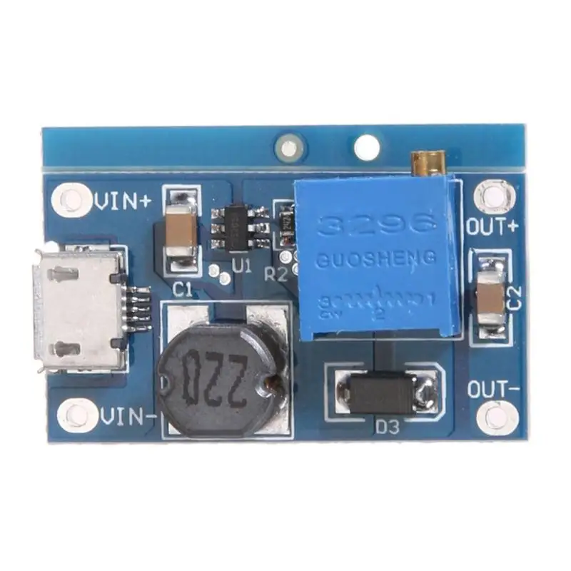 

VODOOL DC-DC 2V-24V to 5-26V 2A Max Step Up Module Booster Power Supply Module Power Converter
