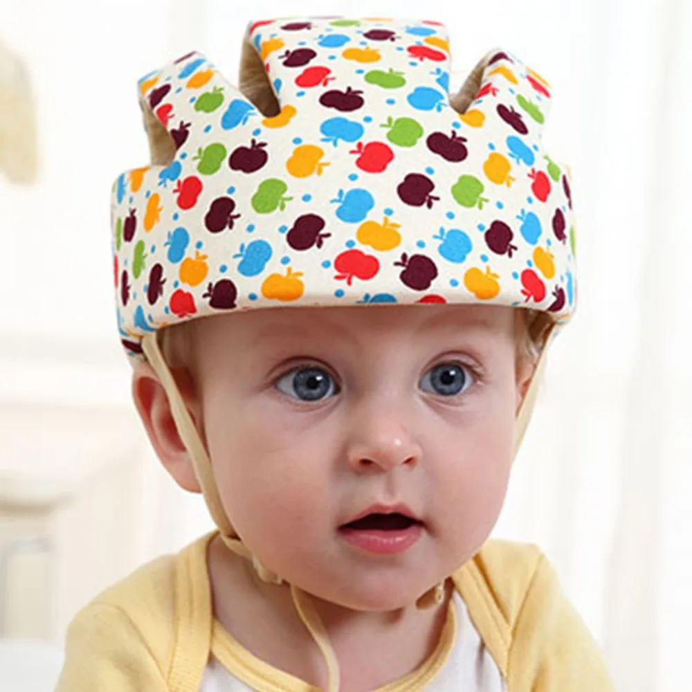 Детский шлем безопасности защитный шлем для детей девушки хлопок младенческой защиты шапки, детские головные уборы для мальчиков и девочек Кепки acete Infantil - Цвет: E Style Apple Flower