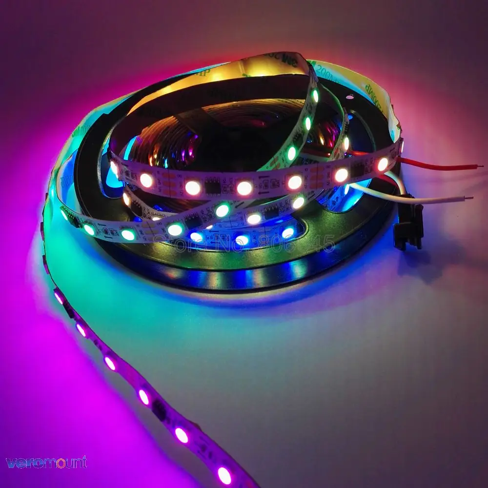 WS2811 5050 SMD RGB лента Адресуемая 30/48/60 светодиодов/м Светодиодная Пиксельная внешняя 1