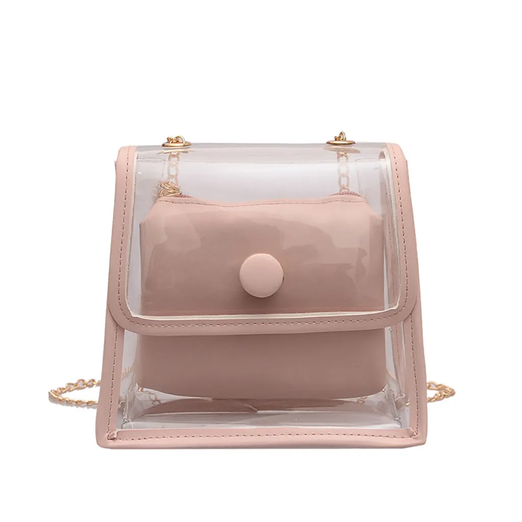 

Transparent bag Clean Purse woman clutch 2019 Crossbody bag for woman Female Girl Mini Messenger bag chain bolsa feminina