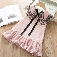 Праздничное платье принцессы с цветочным рисунком для девочек кружевное платье для девочек на день рождения девочки одежда для малышей с цветочным рисунком для свадьбы vestido verano nina 4JJ