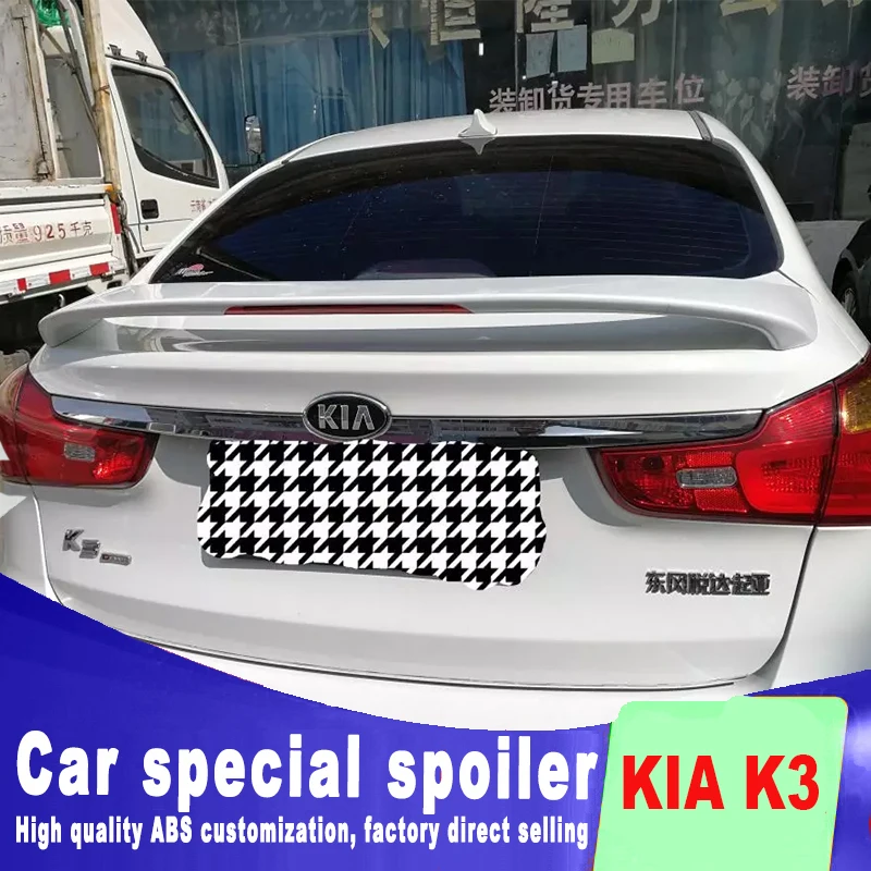 

high quality 2011 2012 2013 rear trunk wings rear spoiler red stop pilot lamp light for KIA K3 ABS material primer or DIY color