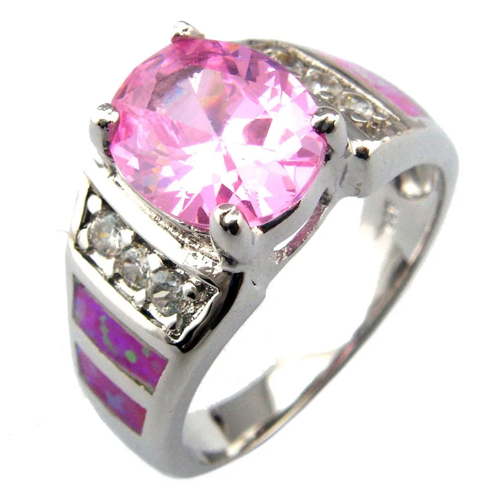 pink opal stone ring