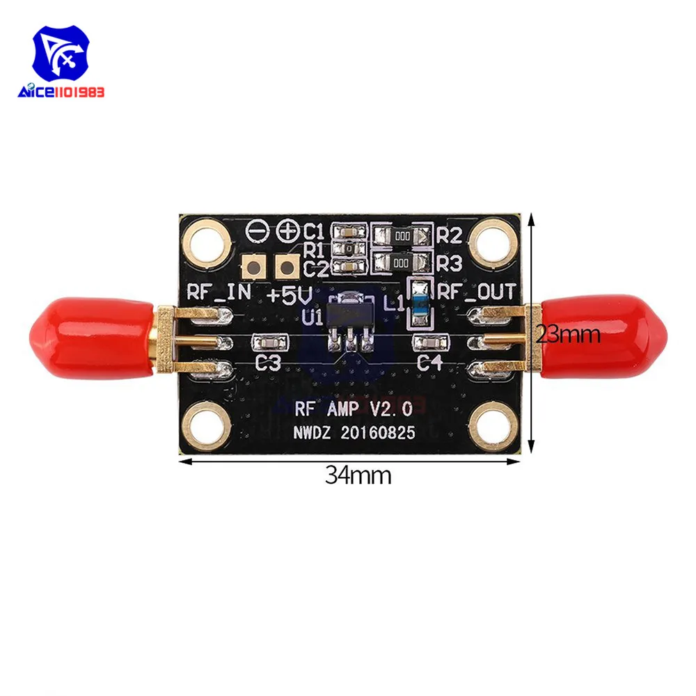 РЧ усилитель модуль 23DB P1DB широкий диапазон низкий уровень шума усилитель LNA 0,05-4 ГГц NF = 0.6dB RF FM HF VHF/UHF для радиолюбителей