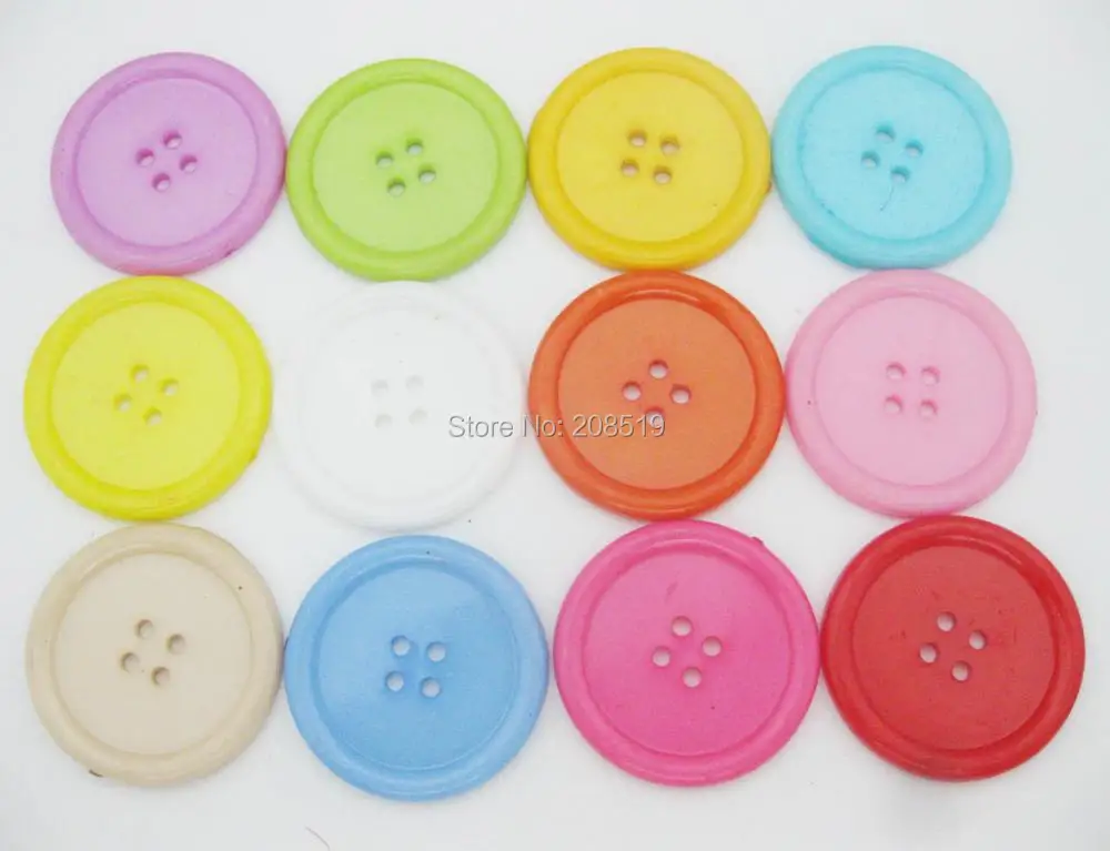 

NBNNWG 38MM dress buttons 50pcs multicolors 4-holes large button 1.5" Round DIY decorative Botoes