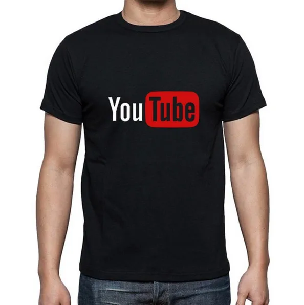 

2017 YouTube Logo Print Men T Shirts Tees Brand Tops Cotton Casual Custom Male Short-sleeved T-shirts Plus Size XS-2XL
