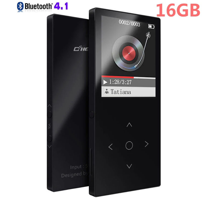 

Newest Version 16GB HiFi Bluetooth MP4 Player Touch Button Lossless Music Player Voice Recorder / FM Radio Expandable Up to 64GB