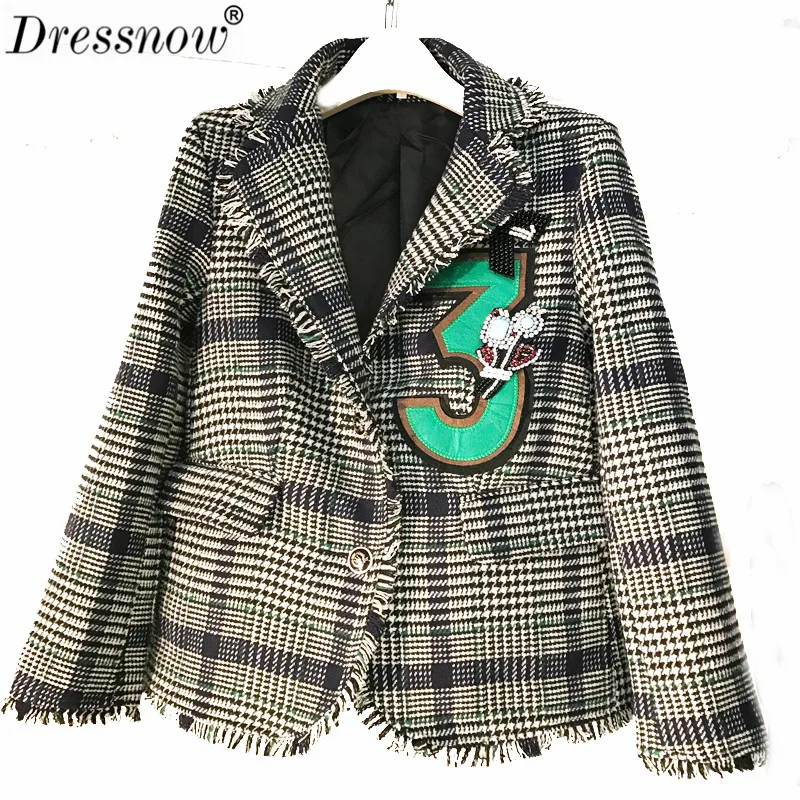 

Dressnow High Quality Women Winter Heavy Tweed Plaid Jackets Coats Winter Long Sleeve Jacket Coat Woman Tweed Jacket Outwear
