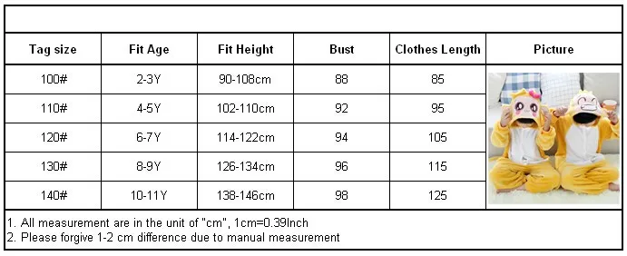 SIZE CHART FSDFHS