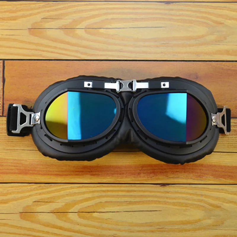 Шлем стимпанк медные стаканы мотоцикл летные защитные очки Винтаж пилот байкер очки защитные очки - Цвет: E2