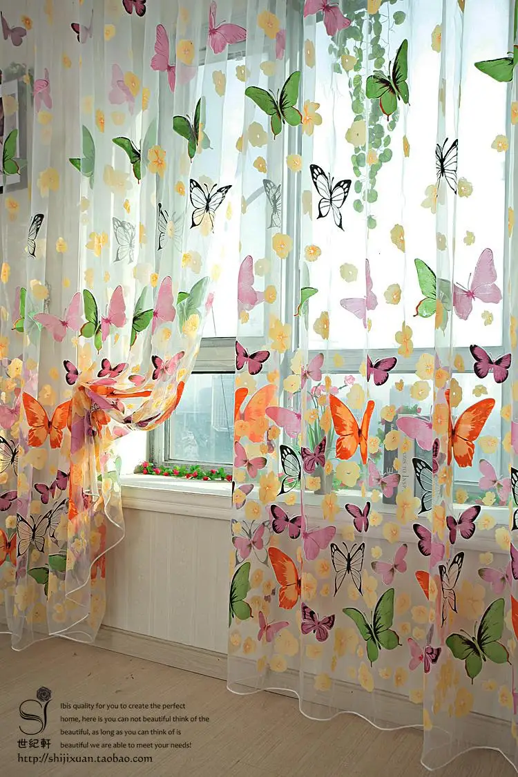 NAPEARL деревенский Романтический экран окна бабочка дизайн настроить отвесные панели готовой продукции