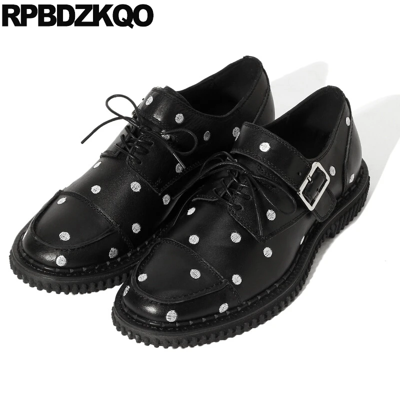 

High Quality Metal Luxury Runway Slip On Rubber Famous Genuine Leather Summer Men Shoe Italy Brand Oxfords Casual Real Polka Dot