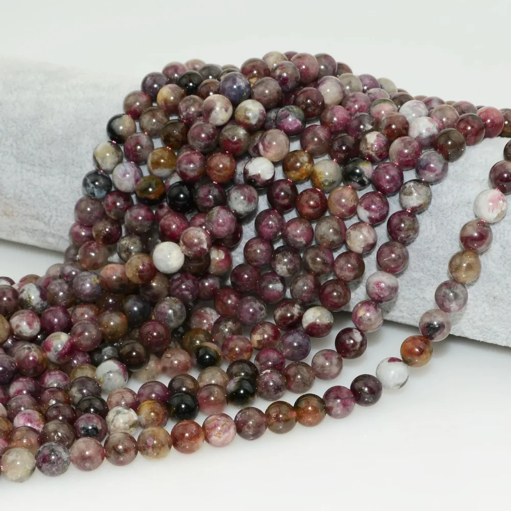 

Natural Simple Quality Fancy Tourmaline Loose Round Beads 8mm