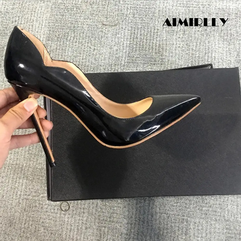

Women Shoes Pointed Toe High Heels Pumps Stilettos Spring Autumn Party Clubwear Shoes Sexy Thin Heels Patent Leather Black Nude