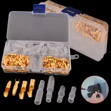 120 шт Прочный 3,5 мм Латунный цилиндрический соединитель клемма мужской и женский+ прозрачные крышки с пластиковой коробкой