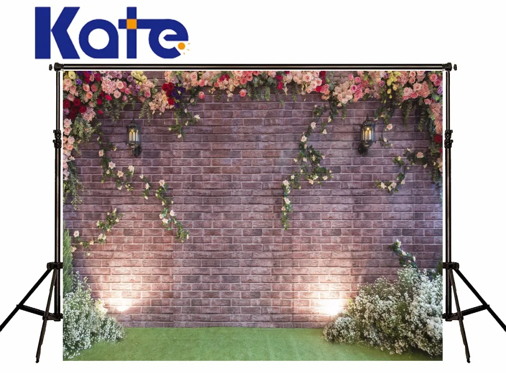 

Kate Digital Background Photography Colorful Flowers Green Lawn Photo Backdrops For Children Newborn Photography Props