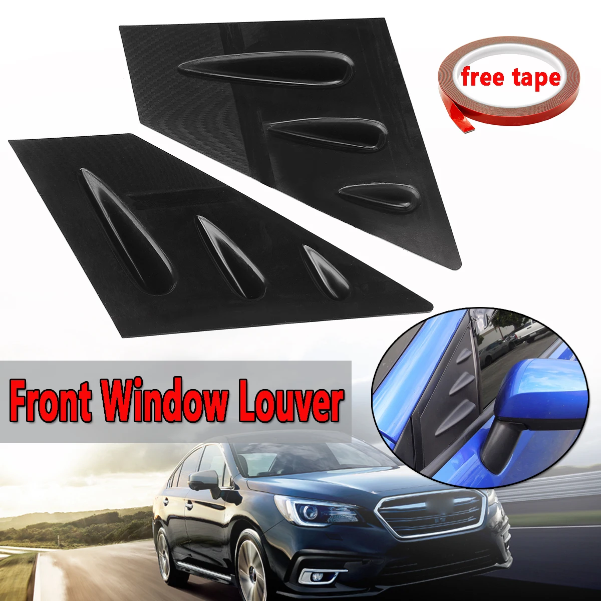 1Pair Front Window Louver Side Vent For Subaru WRX STI 2015 2018 ABS