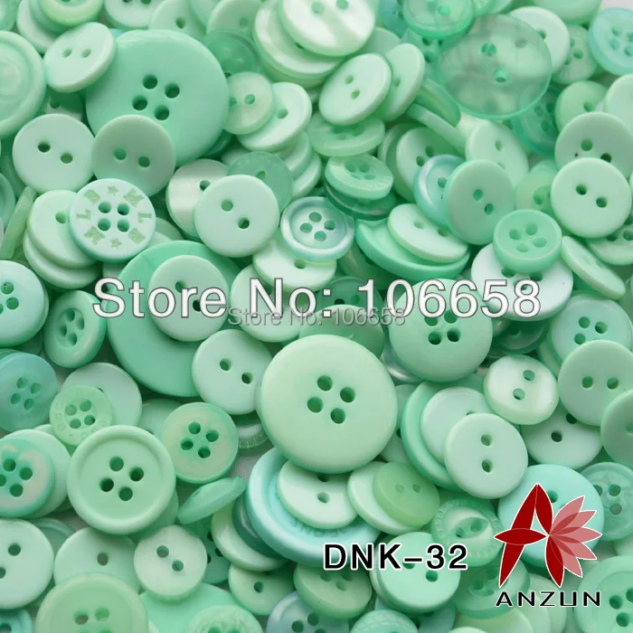 100Pcs//lot Four Holes Random Mixed Color Round Flatback DIY Wooden Buttons c CA