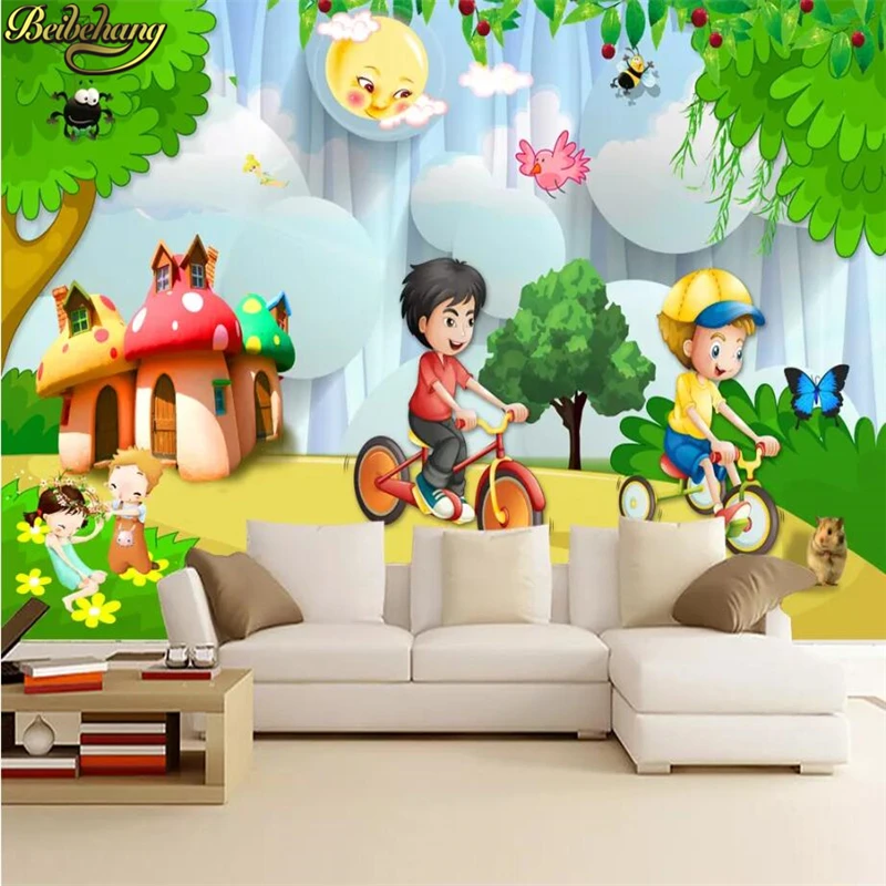 Beibehang Custom Aesthetic Cartoon Children's Room Paradise Photo Wallpaper  For Kids Room Wallpaper For Bedroom Walls Painting - Wallpapers - AliExpress