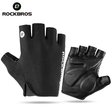 ROCKBROS Bicycle Bike Half Fingger Gloves Shockproof Breathable Men Women Summer MTB Mountain Sports Gloves Cycling Clothings