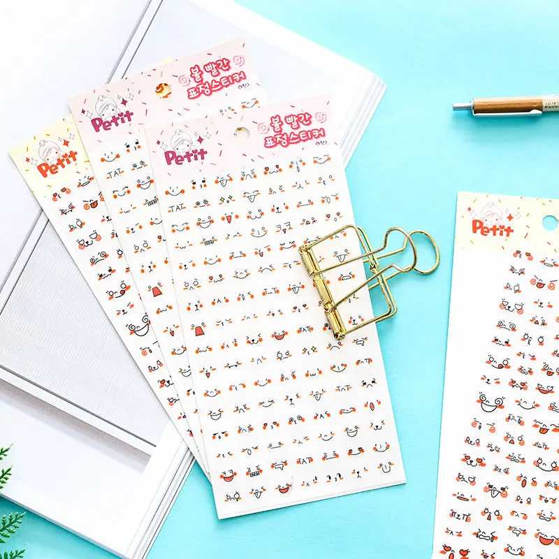 

Korean Cartoon Children Stickers Cute Emoticon Mobile Phone Girl Stickers Hand Account Album Diy Decorative Stickers