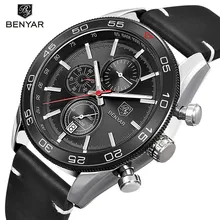 Роскошный бренд benyar кварцевые модные часы с хронографом мужские спортивные военные деловые часы RELOJ relogio masculino Montre Homme